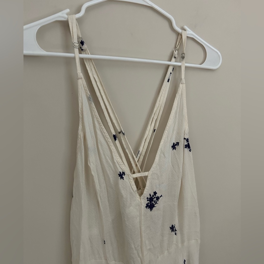 Free People Get To Me Printed Maxi Slip Dress Size XL in Blue - Picture 3 of 10